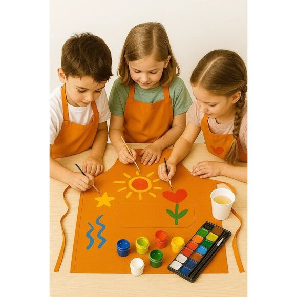 Blue Adjustable Apron with Pockets – Unisex Polyester Apron for Cooking, Crafts, - Picture 4 of 7